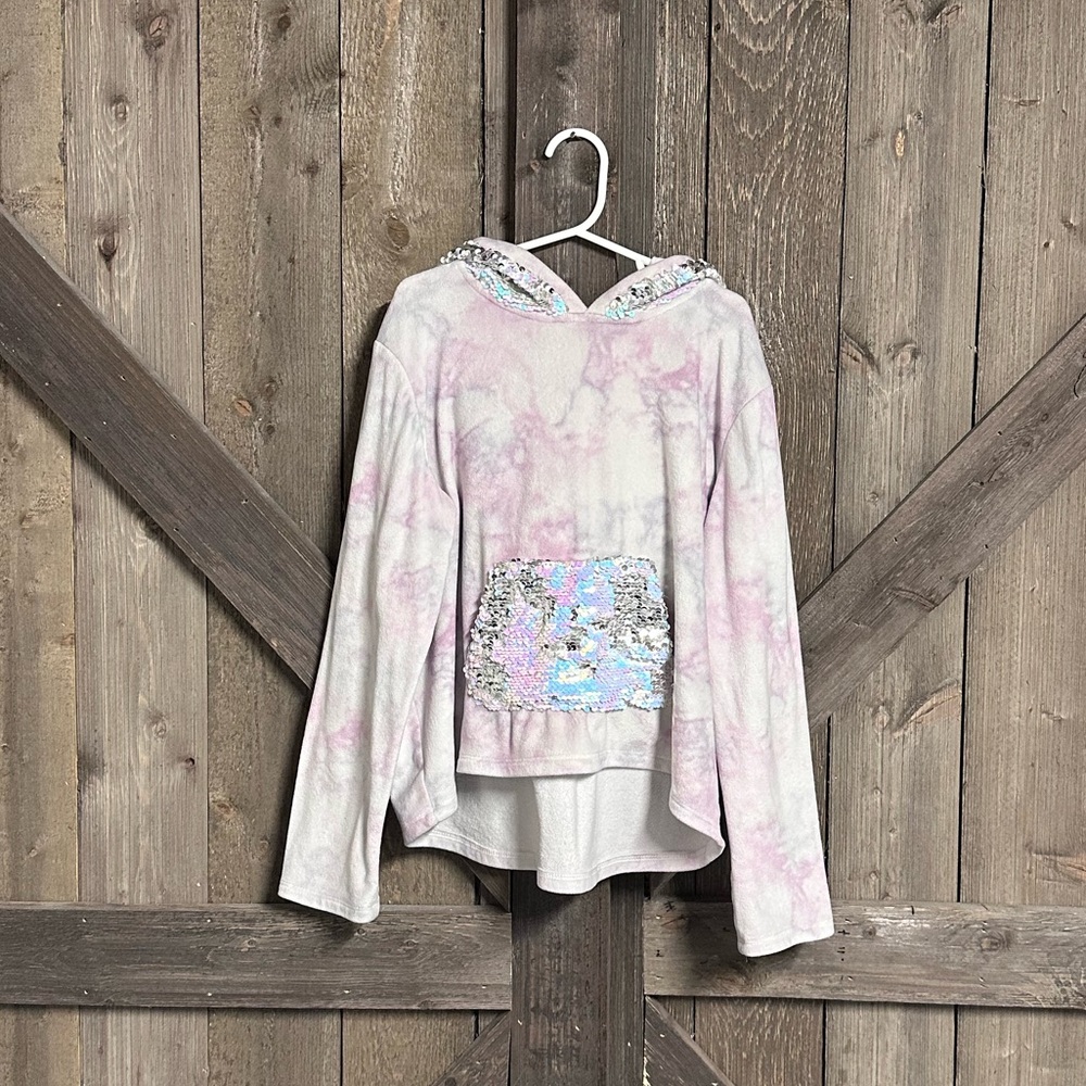 Kids Tie-Dye Hoodie with Sequin Pocket